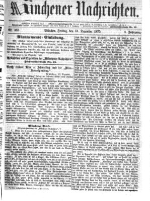 Münchener Nachrichten Freitag 31. Dezember 1875