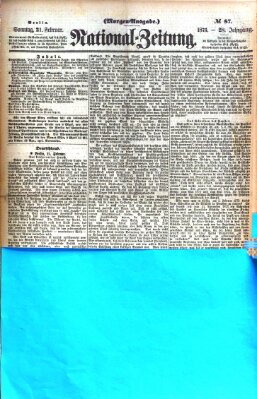 Nationalzeitung Sonntag 21. Februar 1875