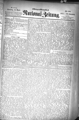 Nationalzeitung Sonntag 18. April 1875