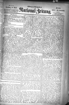 Nationalzeitung Dienstag 20. April 1875