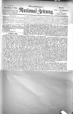 Nationalzeitung Samstag 15. Mai 1875