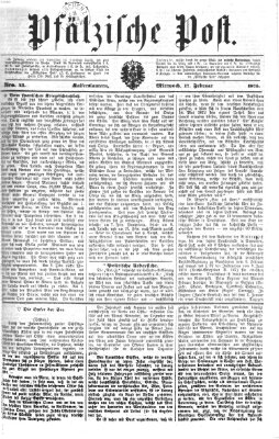 Pfälzische Post Mittwoch 17. Februar 1875