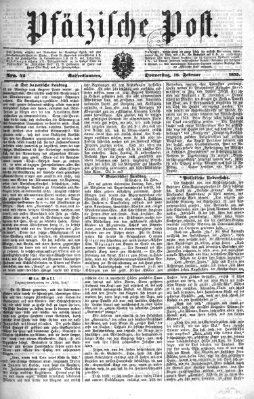 Pfälzische Post Donnerstag 18. Februar 1875