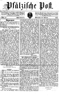 Pfälzische Post Mittwoch 24. Februar 1875