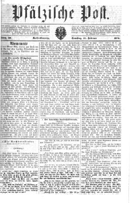 Pfälzische Post Samstag 27. Februar 1875