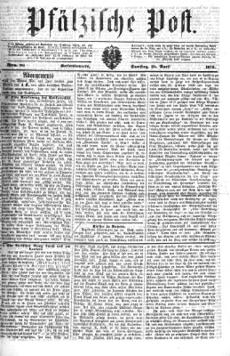 Pfälzische Post Samstag 24. April 1875