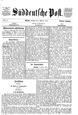 Süddeutsche Post Dienstag 9. Februar 1875