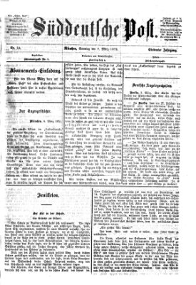 Süddeutsche Post Sonntag 7. März 1875