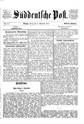 Süddeutsche Post Freitag 17. September 1875