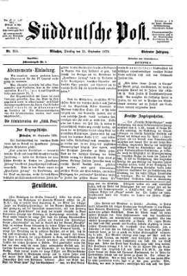 Süddeutsche Post Dienstag 21. September 1875