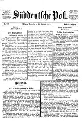 Süddeutsche Post Donnerstag 23. September 1875