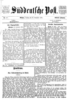 Süddeutsche Post Samstag 25. September 1875