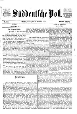 Süddeutsche Post Dienstag 28. September 1875