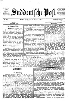 Süddeutsche Post Dienstag 16. November 1875