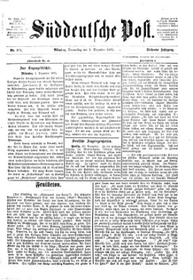 Süddeutsche Post Donnerstag 2. Dezember 1875