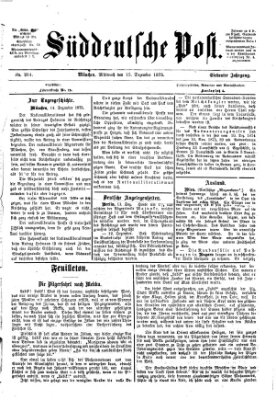 Süddeutsche Post Mittwoch 15. Dezember 1875