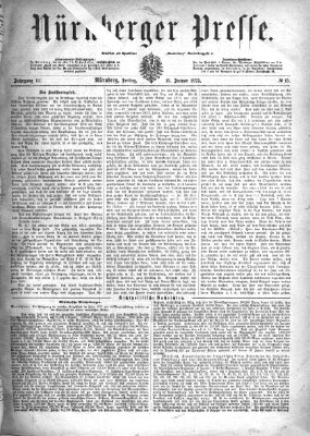 Nürnberger Presse Freitag 15. Januar 1875