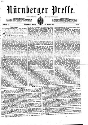 Nürnberger Presse Montag 25. Januar 1875