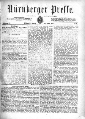 Nürnberger Presse Samstag 30. Januar 1875