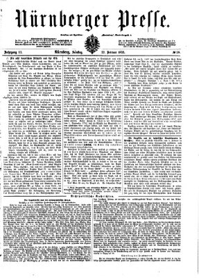 Nürnberger Presse Samstag 27. Februar 1875