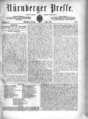 Nürnberger Presse Dienstag 2. März 1875