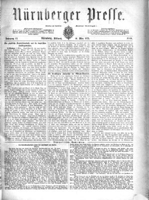 Nürnberger Presse Mittwoch 10. März 1875