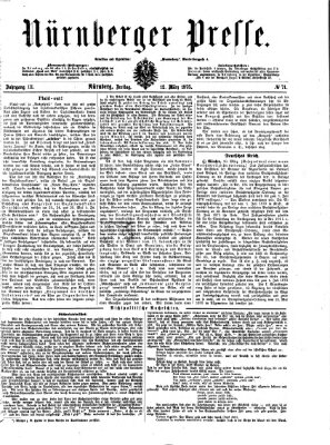 Nürnberger Presse Freitag 12. März 1875