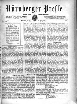 Nürnberger Presse Samstag 20. März 1875