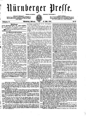 Nürnberger Presse Mittwoch 24. März 1875