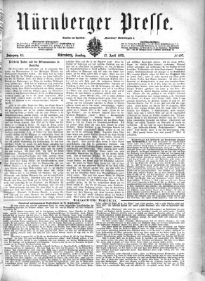 Nürnberger Presse Samstag 17. April 1875