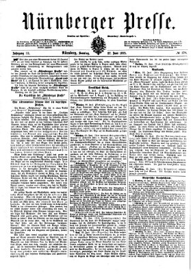 Nürnberger Presse Sonntag 27. Juni 1875