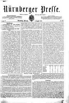 Nürnberger Presse Mittwoch 4. August 1875