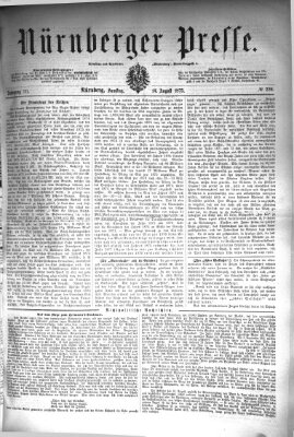 Nürnberger Presse Samstag 14. August 1875