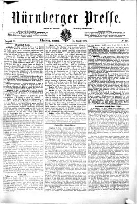 Nürnberger Presse Sonntag 15. August 1875