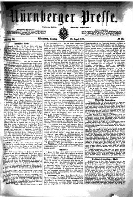 Nürnberger Presse Sonntag 22. August 1875