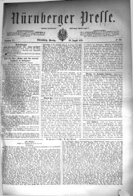 Nürnberger Presse Montag 23. August 1875