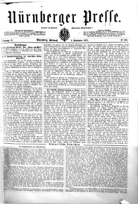 Nürnberger Presse Mittwoch 1. September 1875