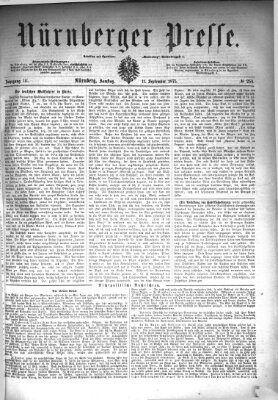 Nürnberger Presse Samstag 11. September 1875