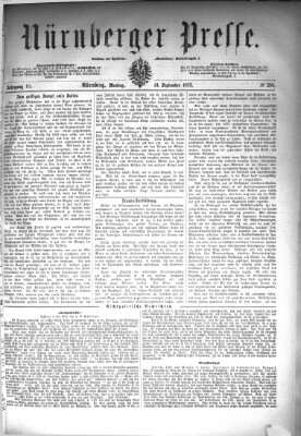 Nürnberger Presse Montag 13. September 1875