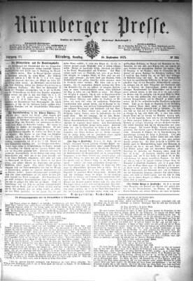 Nürnberger Presse Samstag 18. September 1875