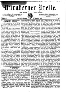 Nürnberger Presse Mittwoch 22. September 1875