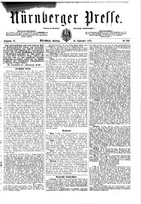 Nürnberger Presse Sonntag 26. September 1875