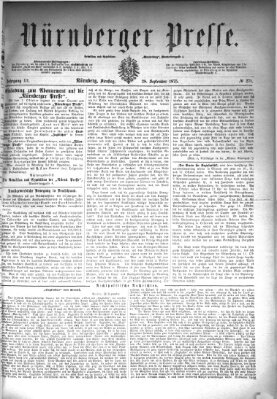 Nürnberger Presse Dienstag 28. September 1875