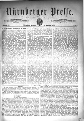 Nürnberger Presse Mittwoch 29. September 1875