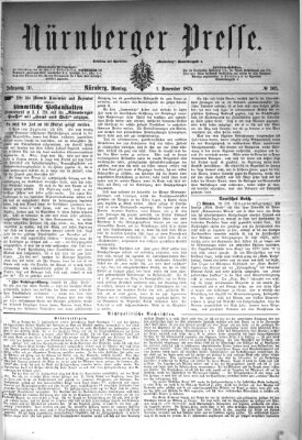 Nürnberger Presse Montag 1. November 1875