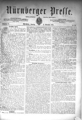 Nürnberger Presse Sonntag 21. November 1875