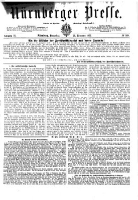 Nürnberger Presse Donnerstag 25. November 1875