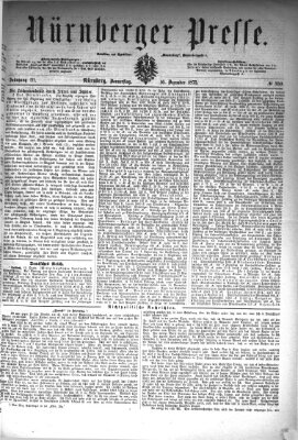 Nürnberger Presse Donnerstag 16. Dezember 1875