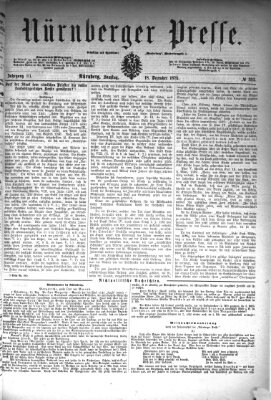 Nürnberger Presse Samstag 18. Dezember 1875