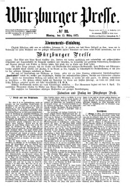 Würzburger Presse Montag 15. März 1875